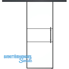 SOLIDO Glasschiebet�r Set Industry 2, Beschl�ge/Sto�griff schwarz, 820x2100