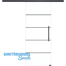 SOLIDO Glasschiebetür Set Industry 3, Beschläge/Stoßgriff schwarz, 820x2100 SOLIDO Glasschiebetür Set Industry 3, Beschläge/Stoßgriff schwarz, 820x2100