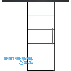 SOLIDO Glasschiebet�r Set Industry 4, Beschl�ge/Sto�griff schwarz, 820x2100