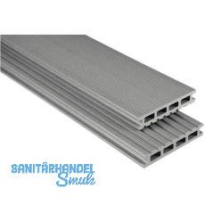 KOVALEX WPC Terrassendiele Hohlkammerprofil grau mattiert, 26x145x4000mm KOVALEX WPC Terrassendiele Hohlkammerprofil grau mattiert, 26x145x4000mm