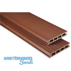 KOVALEX WPC Terrassendiele Hohlkammerprofil braun mattiert, 26x145x4000mm KOVALEX WPC Terrassendiele Hohlkammerprofil braun mattiert, 26x145x4000mm