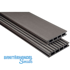KOVALEX WPC Terrassendiele Hohlkammerprofil graubraun gebürstet, 26x145x5000mm KOVALEX WPC Terrassendiele Hohlkammerprofil graubraun gebürstet, 26x145x5000mm