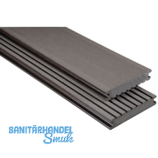KOVALEX WPC Terrassendiele Vollprofil graubraun gebürstet, 26x145x6000mm KOVALEX WPC Terrassendiele Vollprofil graubraun gebürstet, 26x145x6000mm