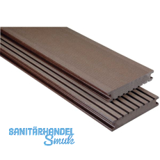 KOVALEX WPC Terrassendiele Vollprofil schokobraun gebürstet, 26x145x5000mm KOVALEX WPC Terrassendiele Vollprofil schokobraun gebürstet, 26x145x5000mm