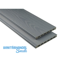 KOVALEX WPC Terrassendiele Hohlkammerprofil steingrau mattiert, 20x190x5000mm KOVALEX WPC Terrassendiele Hohlkammerprofil steingrau mattiert, 20x190x5000mm