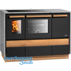 LOHBERGER Festbrennstoffherd Alpin 120 Stand, Schwarz matt