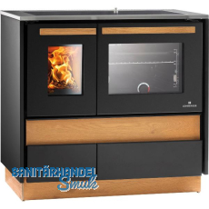 LOHBERGER Festbrennstoffherd Alpin 94 Stand inkl. Stahlkochfeld, Schwarz matt LOHBERGER Festbrennstoffherd Alpin 94 Stand inkl. Stahlkochfeld, Schwarz matt