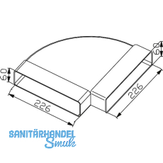 FABER Flachkanal Bogen 90° horizontal 226 x 60 mm FABER Flachkanal Bogen 90° horizontal 226 x 60 mm