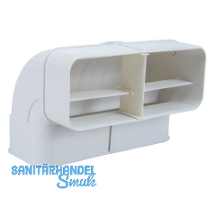 OPTIMAIRO Flachkanalbogen 90° einseitig gemufft 222 x 89 Kunststoff weiß OPTIMAIRO Flachkanalbogen 90° einseitig gemufft 222 x 89 Kunststoff weiß