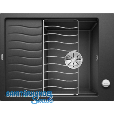 BLANCO Einbausp�le Elon 45 S mit Drehknopfgarnitur Anthrazit, reversibel