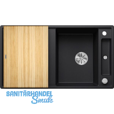 BLANCO Einbauspüle Axia III 5 S mit Esche Schneidbrett Schwarz, reversibel BLANCO Einbauspüle Axia III 5 S mit Esche Schneidbrett Schwarz, reversibel
