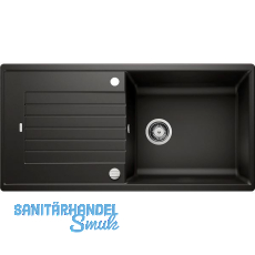 BLANCO Einbausp�le Zia XL 6 S mit Drehknopfgarnitur Schwarz, reversibel