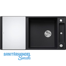 BLANCO Einbausp�le Axia III XL 6 S mit Glas Schneidbrett Schwarz, reversibel