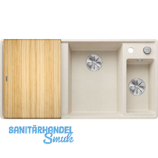 BLANCO fl�chenb�ndige Sp�le Axia III 6 S-F Softwei�, inkl. Eschebrett, TT links