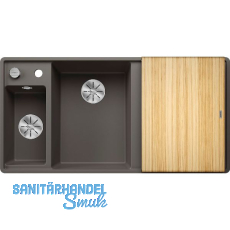 BLANCO flächenbdg. Spüle Axia III 6 S-F Vulkangrau, ink. Eschebrett, TT rechts BLANCO flächenbdg. Spüle Axia III 6 S-F Vulkangrau, ink. Eschebrett, TT rechts