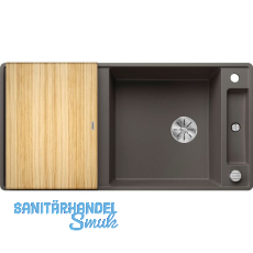 BLANCO fl�chenb�ndige Sp�le Axia III XL 6 S-F Vulkangrau mit Esche Schneidbrett
