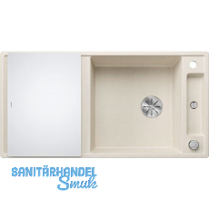 BLANCO Einbausp�le Axia III XL 6 S mit Glas Schneidbrett Softwei�, reversibel