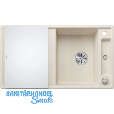 BLANCO Einbauspüle Axia III 5 S mit Glas Schneidbrett Softweiß, reversibel BLANCO Einbauspüle Axia III 5 S mit Glas Schneidbrett Softweiß, reversibel