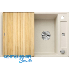 BLANCO Einbausp�le Axia III 45 S mit Esche Schneidbrett Softwei�, reversibel