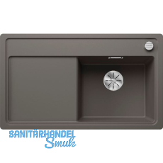 BLANCO fl�chenb�ndige Sp�le Zenar 45 S-F Vulkangrau, Tropfteil links