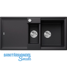 BLANCO Einbauspüle Adira 6 S mit Drehknopfgarnitur Schwarz BLANCO Einbauspüle Adira 6 S mit Drehknopfgarnitur Schwarz
