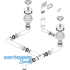 BLANCO Ab- und Überlaufgarnitur 2 x 3,5" 214301 BLANCO Ab- und Überlaufgarnitur 2 x 3,5" 214301