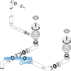 BLANCO Ab- und Überlaufgarnitur 2 x 3,5" 218823 BLANCO Ab- und Überlaufgarnitur 2 x 3,5" 218823