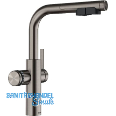 BLANCO Set Armatur Choice Icona-L Satin Platinum mit Wasseraufbereitungseinheit