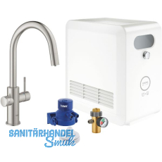 GROHE Blue Professional Küchen-Funktionsarmatur C-Auslauf ausziehbar Edelstahl GROHE Blue Professional Küchen-Funktionsarmatur C-Auslauf ausziehbar Edelstahl