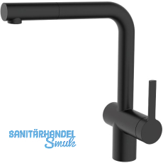 SOLIDO K�chenarmatur CA1108BKU mit ausziehbarem Auslauf druckfest, Schwarz matt