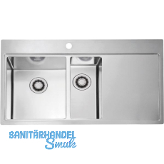 SOLIDO 2D-Spüle Pure QC 60 Edelstahl, Tropfteil rechts, QuickClose Ventil SOLIDO 2D-Spüle Pure QC 60 Edelstahl, Tropfteil rechts, QuickClose Ventil