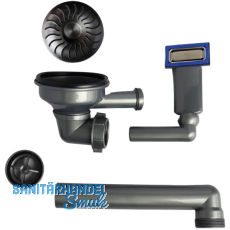 CARESSI Ab- und Überlaufgarnitur CABLPP50519GM Gun Metal CARESSI Ab- und Überlaufgarnitur CABLPP50519GM Gun Metal