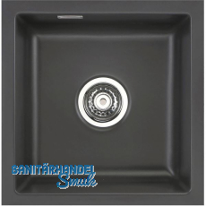 SYSTEMCERAM Unterbau-Spüle Mera 40U Schiefer Excenter SYSTEMCERAM Unterbau-Spüle Mera 40U Schiefer Excenter