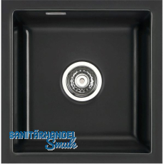 SYSTEMCERAM Unterbau-Spüle Mera 40U/g Nero Excenter, geschliffen SYSTEMCERAM Unterbau-Spüle Mera 40U/g Nero Excenter, geschliffen