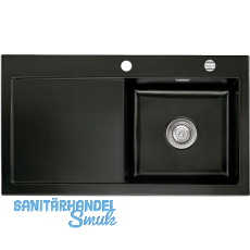 SYSTEMCERAM Einbausp�le Mera 90, 900 x 510 mm �1,5% Tt. links, Nigra