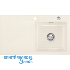 SYSTEMCERAM Einbauspüle Mera 90, 900 x 510 mm ±1,5% Tt. links, Magnolie Excenter SYSTEMCERAM Einbauspüle Mera 90, 900 x 510 mm ±1,5% Tt. links, Magnolie Excenter