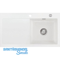 SYSTEMCERAM Einbauspüle Mera 90, 900 x 510 mm ±1,5% Tt. links, Grönland Excenter SYSTEMCERAM Einbauspüle Mera 90, 900 x 510 mm ±1,5% Tt. links, Grönland Excenter