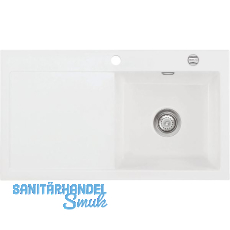 SYSTEMCERAM Einbauspüle Mera 90, 900 x 510 mm ±1,5% Tt. links, Polar Excenter SYSTEMCERAM Einbauspüle Mera 90, 900 x 510 mm ±1,5% Tt. links, Polar Excenter