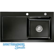 SYSTEMCERAM Einbauspüle Mera 90, 900 x 510 mm ±1,5% Tt. links, Nero Excenter SYSTEMCERAM Einbauspüle Mera 90, 900 x 510 mm ±1,5% Tt. links, Nero Excenter