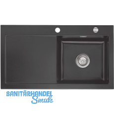 SYSTEMCERAM Einbauspüle Mera 90, 900 x 510 mm ±1,5% Tt. links, Schiefer Excenter SYSTEMCERAM Einbauspüle Mera 90, 900 x 510 mm ±1,5% Tt. links, Schiefer Excenter