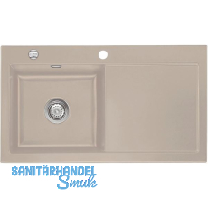 SYSTEMCERAM Einbauspüle Mera 90, 900 x 510 mm Tt. rechts, Fango SYSTEMCERAM Einbauspüle Mera 90, 900 x 510 mm Tt. rechts, Fango