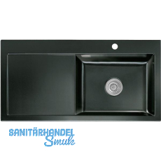 SYSTEMCERAM Einbausp�le Mera 100 SL, 1000 x 510 mm TT. links, Nero
