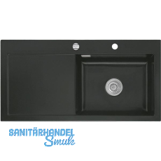 SYSTEMCERAM Einbauspüle Mera 100 SL, 1000 x 510 mm TT. links, Nigra Exzenter SYSTEMCERAM Einbauspüle Mera 100 SL, 1000 x 510 mm TT. links, Nigra Exzenter