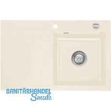 SYSTEMCERAM Einbausp�le Stema 80, 800 x 510 mm �1,5% Tropfteil links, Magnolie