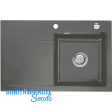 SYSTEMCERAM Einbauspüle Stema 80, 800 x 510 mm ±1,5% Tropfteil links, Lava SYSTEMCERAM Einbauspüle Stema 80, 800 x 510 mm ±1,5% Tropfteil links, Lava