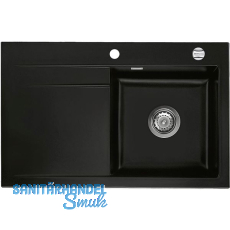 SYSTEMCERAM Einbauspüle Stema 80 Excenter 800 x 510 mm Tropfteil links, Nigra SYSTEMCERAM Einbauspüle Stema 80 Excenter 800 x 510 mm Tropfteil links, Nigra