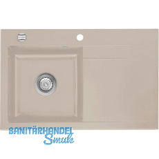 SYSTEMCERAM Einbauspüle Stema 80 Excenter 800 x 510 mm Tropfteil rechts, Fango SYSTEMCERAM Einbauspüle Stema 80 Excenter 800 x 510 mm Tropfteil rechts, Fango