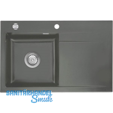 SYSTEMCERAM Einbausp�le Stema 80 Excenter 800 x 510 mm Tropfteil rechts, Lava