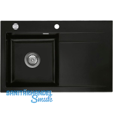 SYSTEMCERAM Einbausp�le Stema 80 Excenter 800 x 510 mm Tropfteil rechts, Nigra