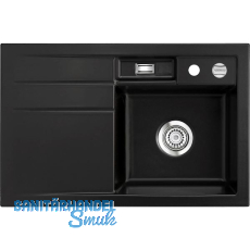 SYSTEMCERAM Einbauspüle Bela 78, 780 x 510 mm ±1,5% Tropfteil links, Nigra SYSTEMCERAM Einbauspüle Bela 78, 780 x 510 mm ±1,5% Tropfteil links, Nigra